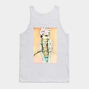 WHITE PINK COCKATOO PASTEL BACKGROUND Tank Top